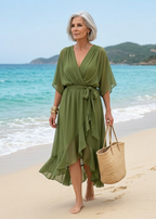 Opal™ | V-Neck Elegant Midi Dress