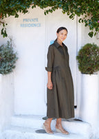 LAURA SHIRTDRESS - KHAKI GREEN