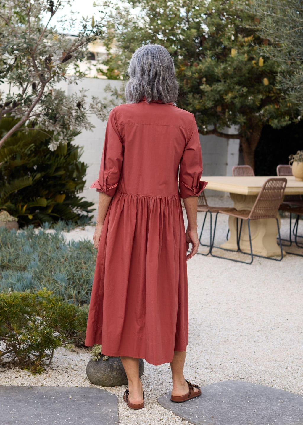 LAURA SHIRTDRESS - TERRACOTTA