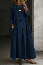 Sarah Collar Denim Dress