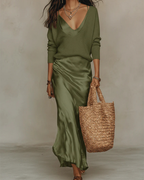 Solène Slip Dress & Knit Set