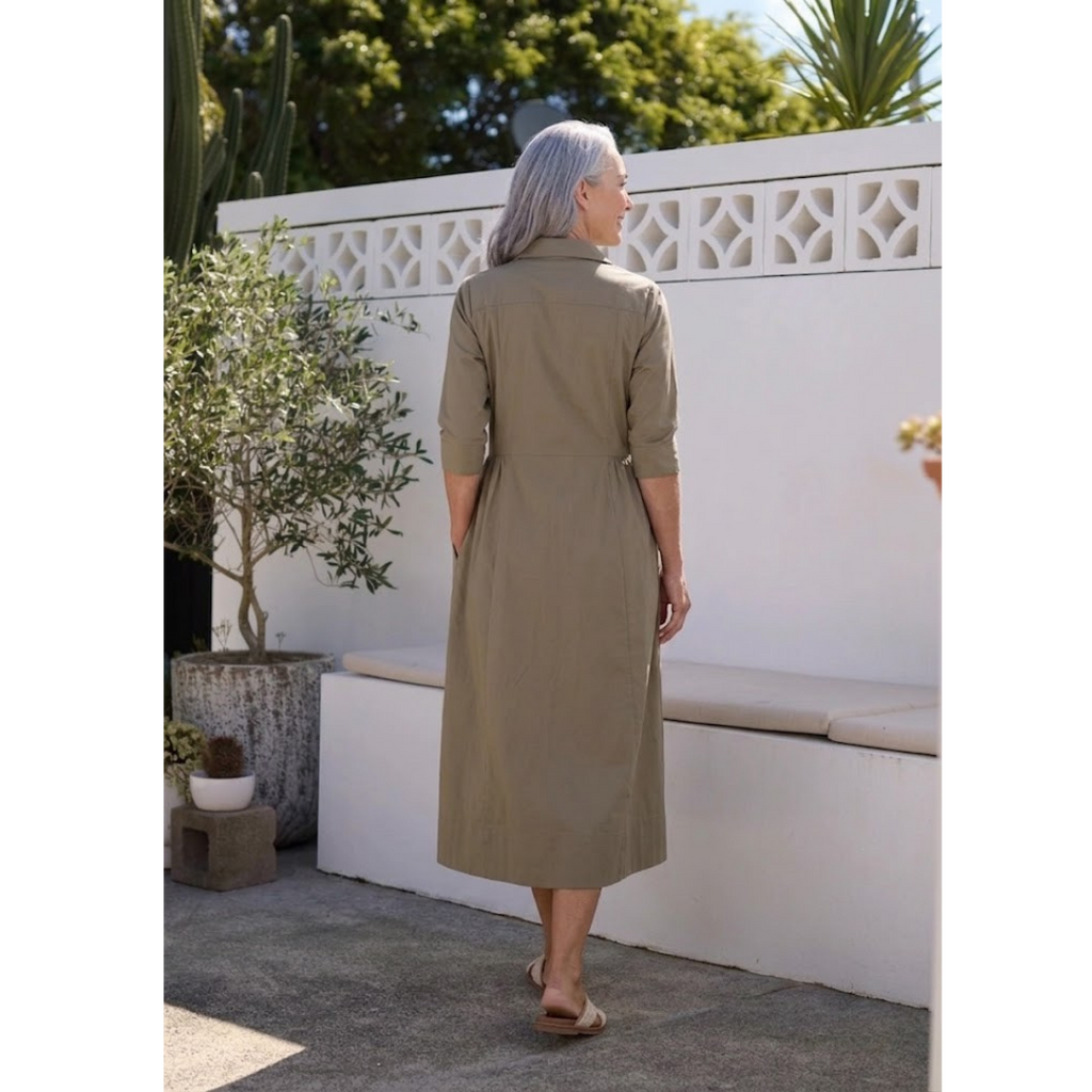 LAURA SHIRTDRESS - SAGE GREEN