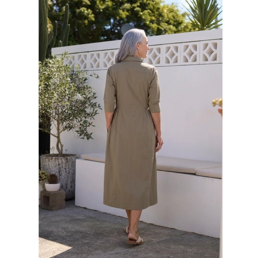 LAURA SHIRTDRESS - SAGE GREEN