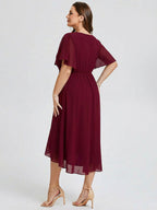pretty FLORENCIA|Plus Size Midi Printed Mermaid Chiffon Dress