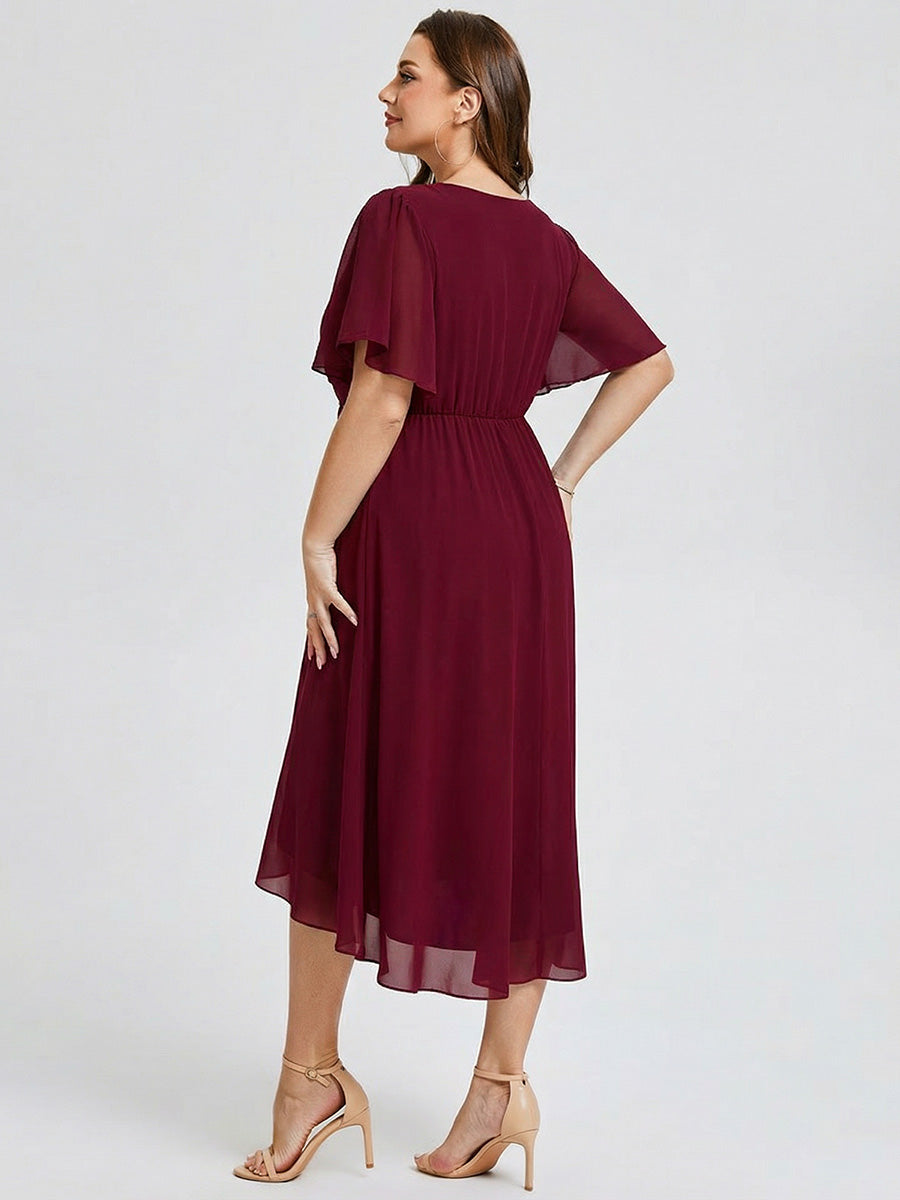 pretty FLORENCIA|Plus Size Midi Printed Mermaid Chiffon Dress