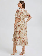 pretty FLORENCIA|Plus Size Midi Printed Mermaid Chiffon Dress