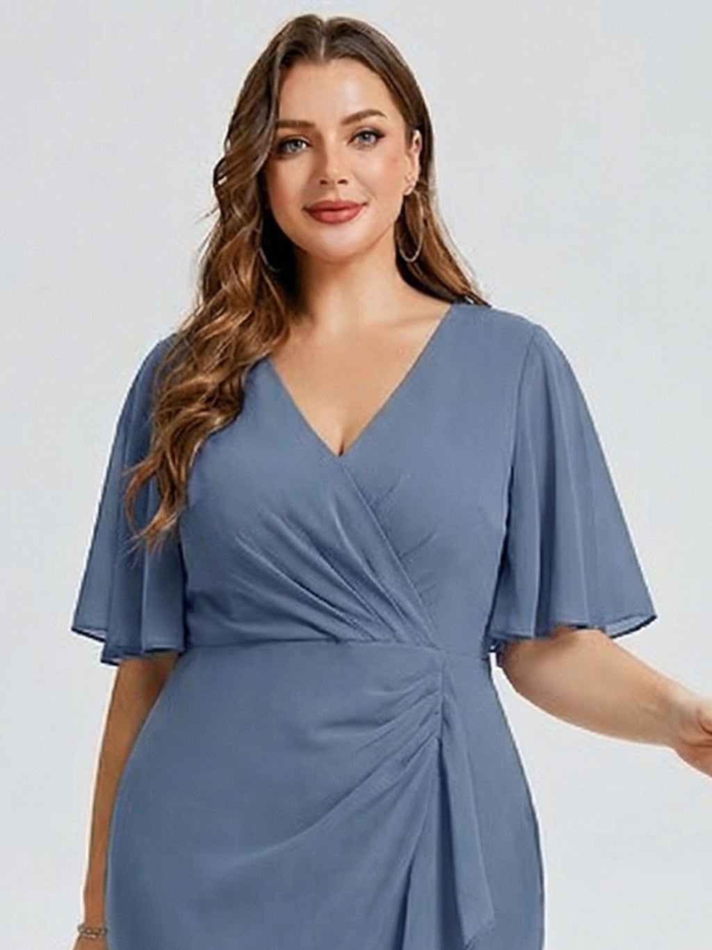 pretty FLORENCIA|Plus Size Midi Printed Mermaid Chiffon Dress