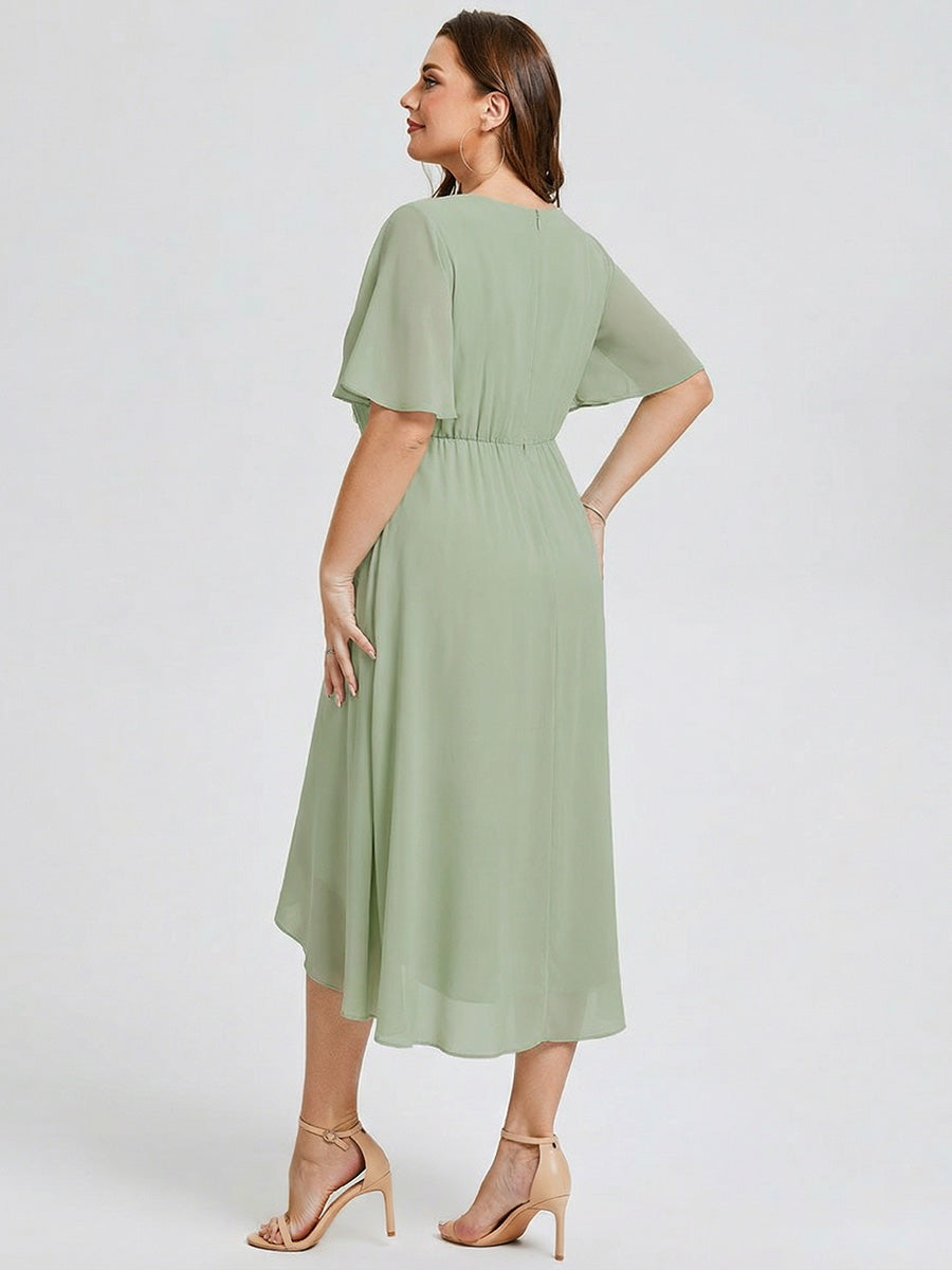 pretty FLORENCIA|Plus Size Midi Printed Mermaid Chiffon Dress