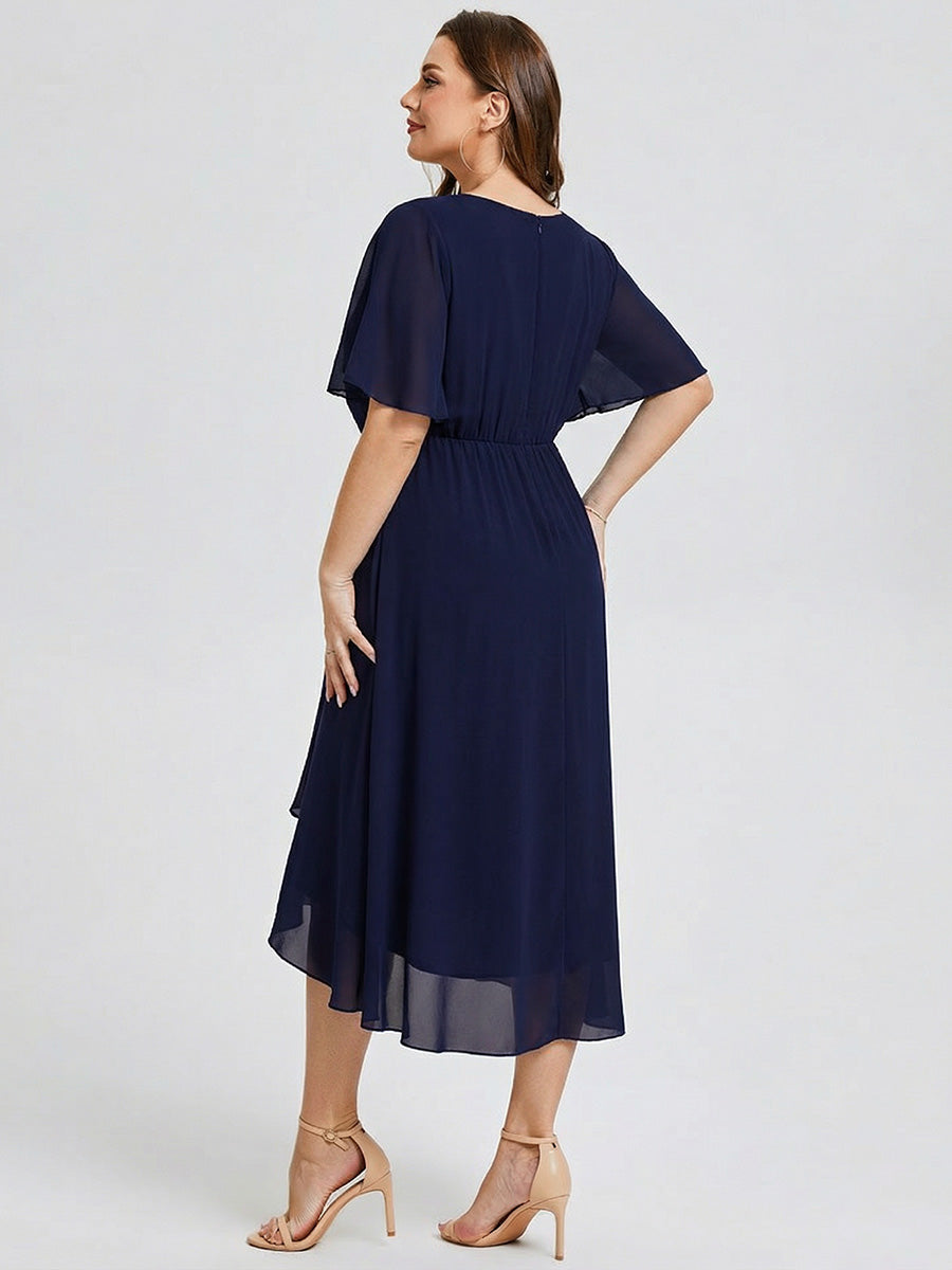 pretty FLORENCIA|Plus Size Midi Printed Mermaid Chiffon Dress