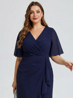 pretty FLORENCIA|Plus Size Midi Printed Mermaid Chiffon Dress