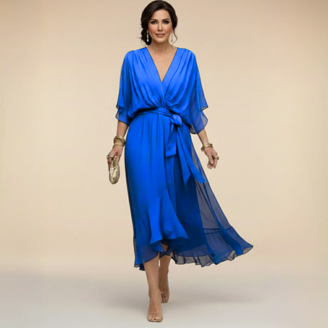 Opal™ | V-Neck Elegant Midi Dress