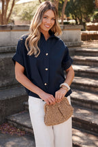Refined Shirt in Navy Cotton
