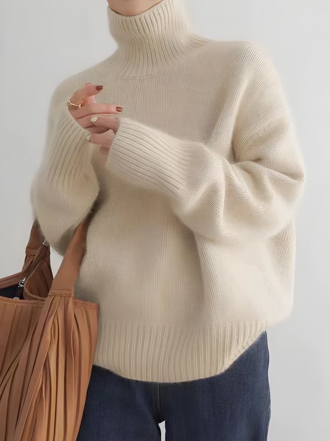 Yeke - Cozy Turtleneck Cardigan