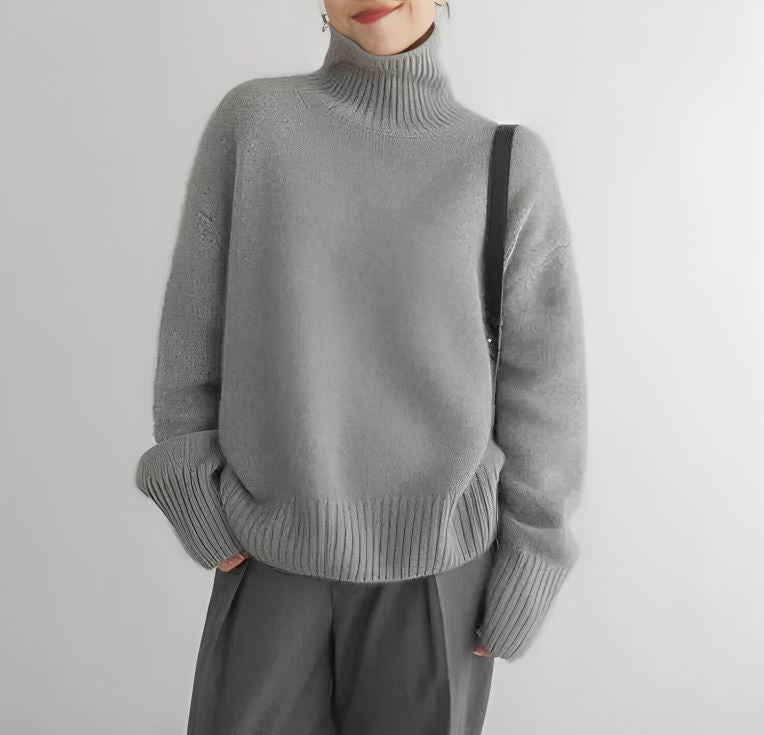 Yeke - Cozy Turtleneck Cardigan