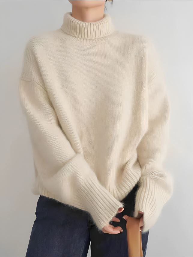 Yeke - Cozy Turtleneck Cardigan