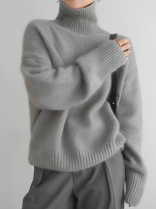 Yeke - Cozy Turtleneck Cardigan