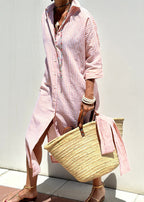 Sunna | Timeless Striped Shirt Dress with Elegant Comfort