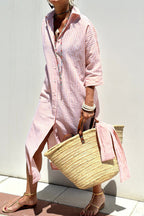 Corinne™ | Classic Striped Shirt Maxi