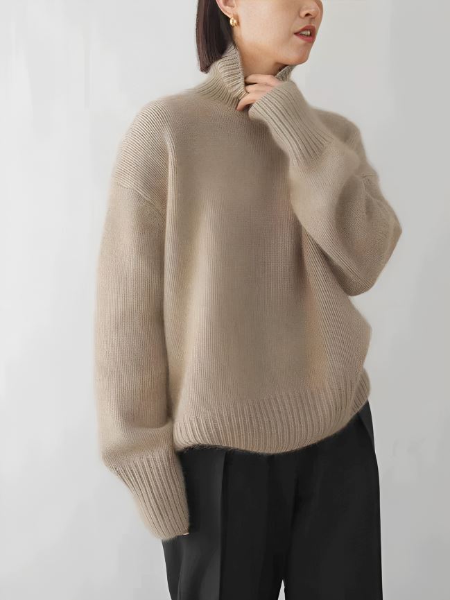 Yeke - Cozy Turtleneck Cardigan