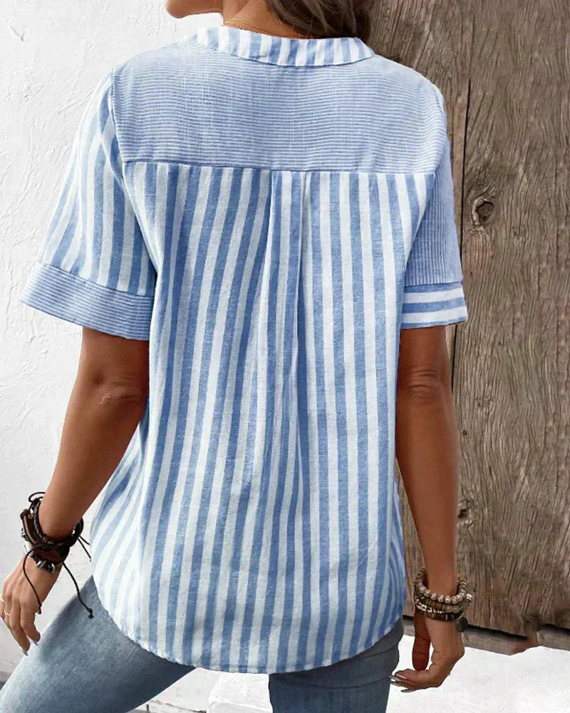 Sienna – Soft Striped Blouse