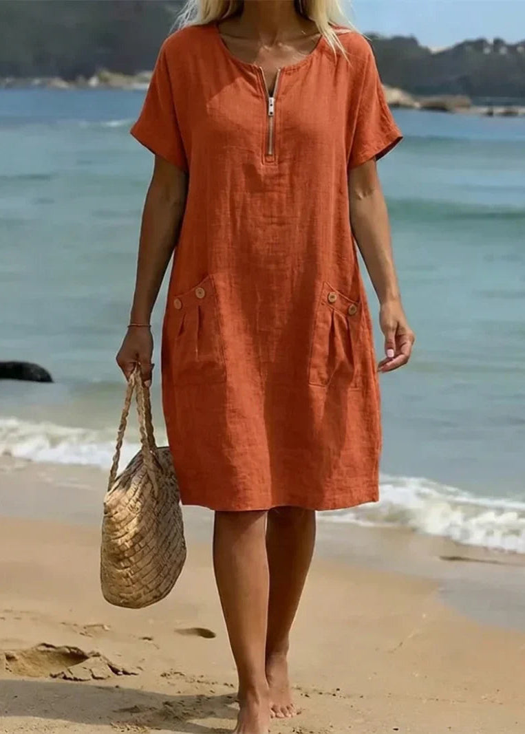 Pascale™ | Zip-Front Maxi Dress